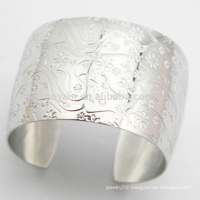 Buy From China Wide Stainless Steel Flower Cuff Bracelet Silver